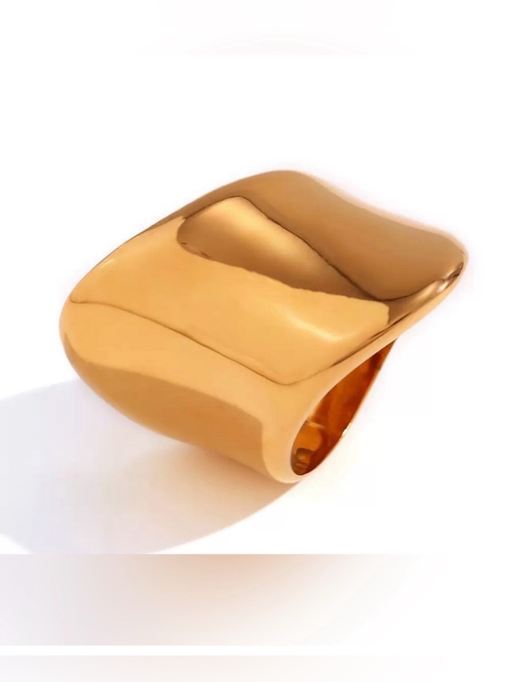 Gold Sculptural Dome Statement Ring